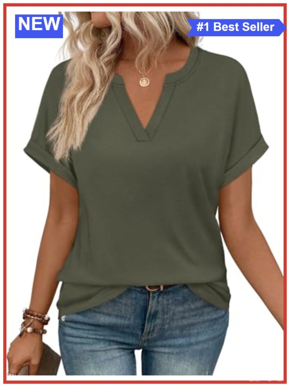 Womens Blouse Short Sleeve V-Neck Casual Loose Fit Summer Top Tunic